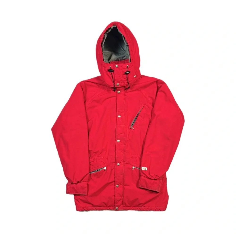 Vintage 80s North Face Gore Tex brown label red snap ski puffer Jacket men Large